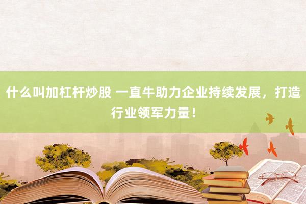 什么叫加杠杆炒股 一直牛助力企业持续发展，打造行业领军力量！