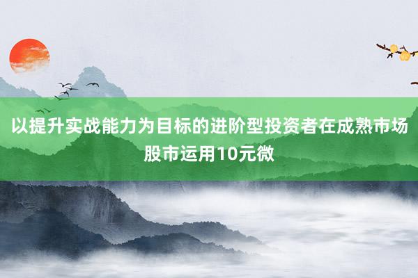 以提升实战能力为目标的进阶型投资者在成熟市场股市运用10元微