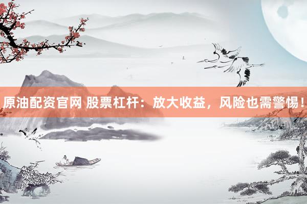 原油配资官网 股票杠杆：放大收益，风险也需警惕！
