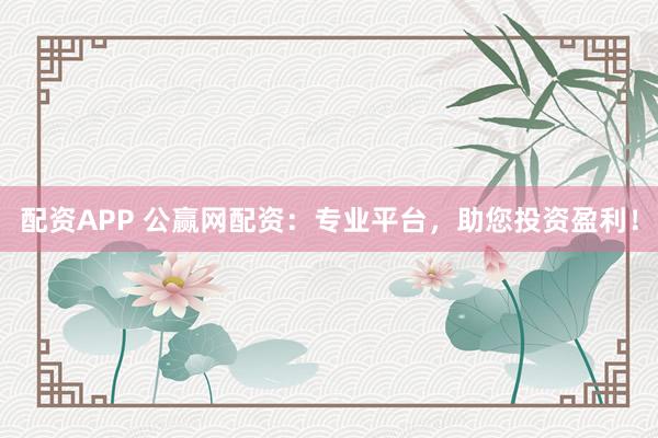配资APP 公赢网配资：专业平台，助您投资盈利！