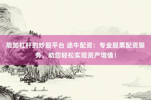 能加杠杆的炒股平台 途牛配资：专业股票配资服务，助您轻松实现资产增值！